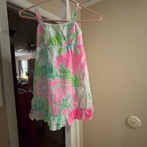 Lilly Pulitzer Pink and Green Floral Kids Dress